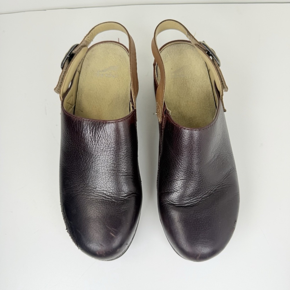 Dansko Merrin Brown Leather Slingback Clogs Women's 39 US 8.5-9 - Picture 11 of 15